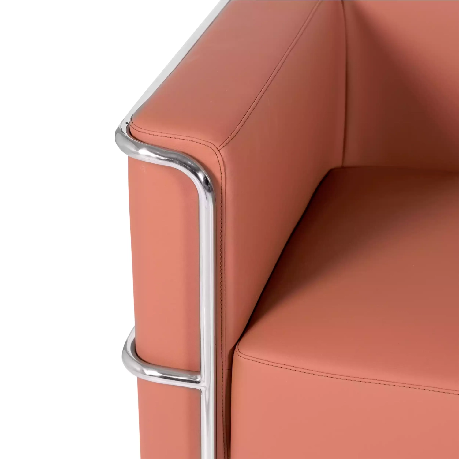 Torino 2-zitsbank van ecoleder en verchroomd staal 🛋️ - Mobelarium