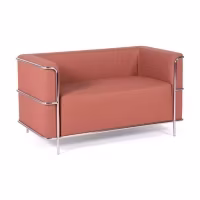 2-Sitzer-Sofa Torino aus Ökoleder und verchromtem Stahl 🛋️ - Mobelarium