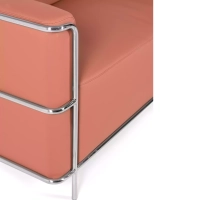 Torino 2-zitsbank van ecoleder en verchroomd staal 🛋️ - Mobelarium