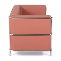Torino 2-sitssoffa i ekoläder och förkromat stål 🛋️ - Mobelarium