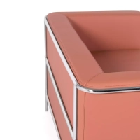 2-osobowa sofa Torino z ekoskóry i chromowanej stali 🛋️ - Mobelarium
