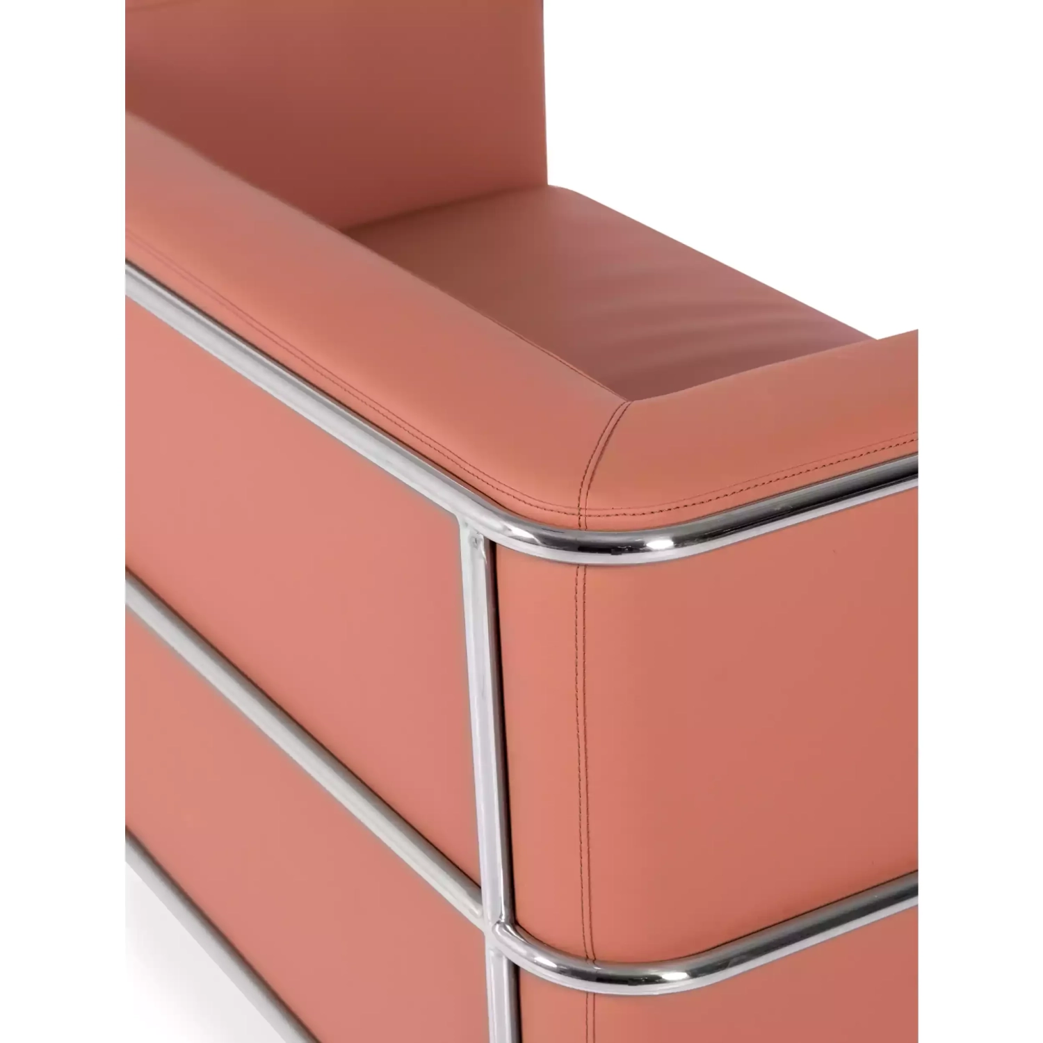 Torino 2-zitsbank van ecoleder en verchroomd staal 🛋️ - Mobelarium