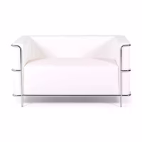 2-Sitzer-Sofa Torino aus Ökoleder und verchromtem Stahl 🛋️ - Mobelarium