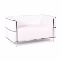2-Sitzer-Sofa Torino aus Ökoleder und verchromtem Stahl 🛋️ - Mobelarium