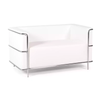 Divano Torino a 2 posti in ecopelle e acciaio cromato 🛋️ - Mobilie Design
