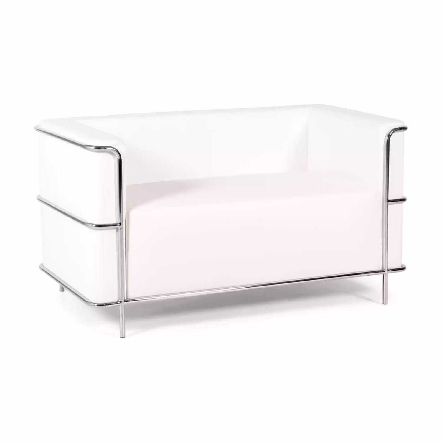 2-Sitzer-Sofa Torino aus Ökoleder und verchromtem Stahl 🛋️ - Mobelarium