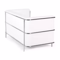 Torino 2-zitsbank van ecoleder en verchroomd staal 🛋️ - Mobelarium