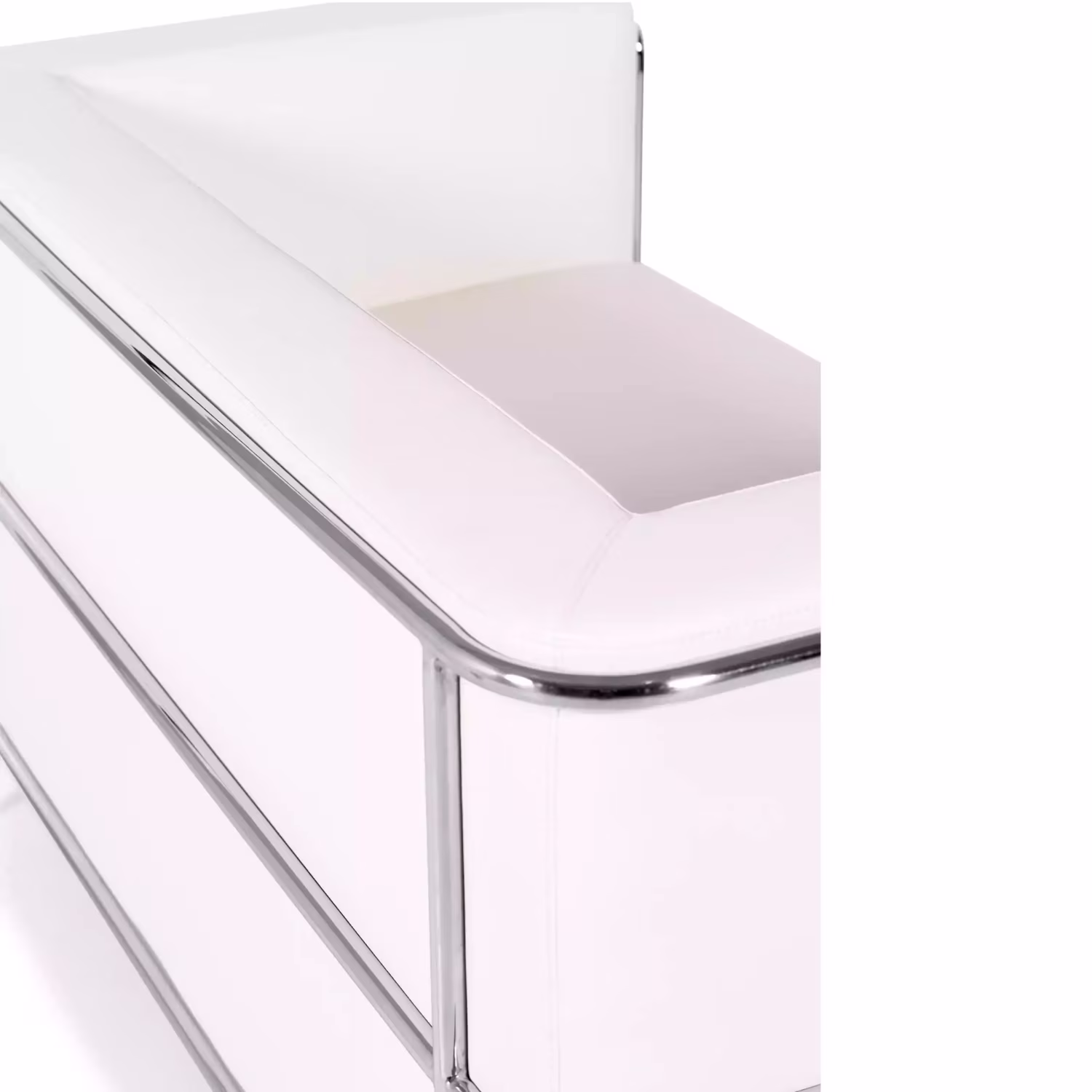 Torino 2-zitsbank van ecoleder en verchroomd staal 🛋️ - Mobelarium