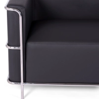 Sofá Torino 3 plazas en polipiel y acero cromado - Mueble Design