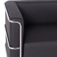 Sofa 3-osobowa Torino z ekoskóry i chromowanej stali - Mobelarium