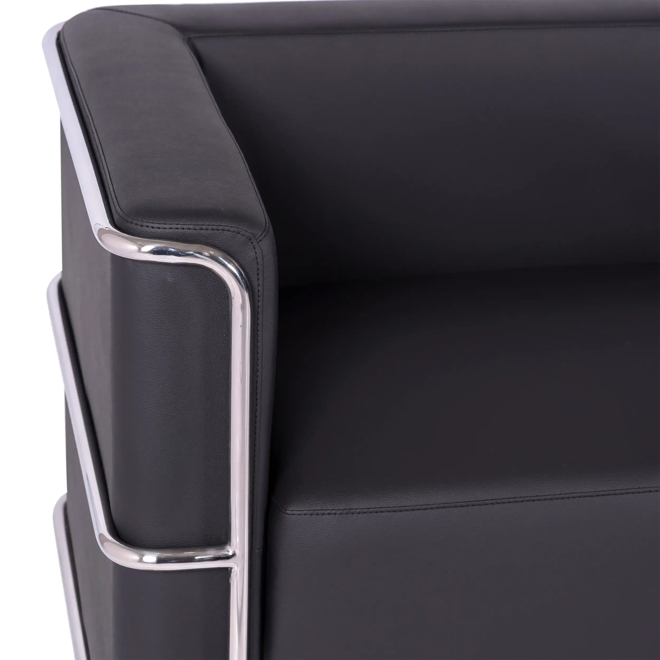 3-Sitzer Sofa Torino aus Ökoleder und verchromtem Stahl - Mobelarium