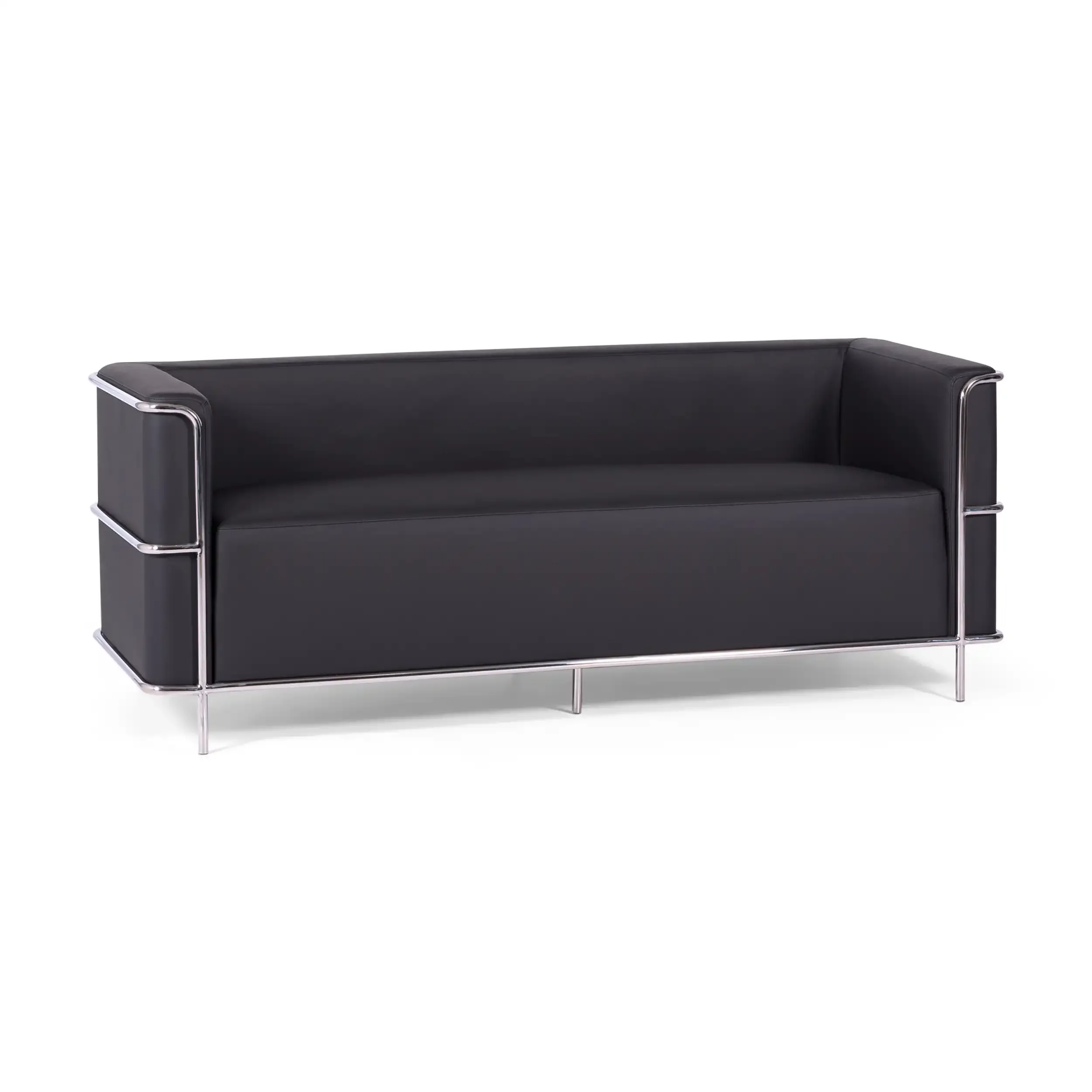 3-Sitzer Sofa Torino aus Ökoleder und verchromtem Stahl - Mobelarium