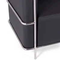 3-Sitzer Sofa Torino aus Ökoleder und verchromtem Stahl - Mobelarium