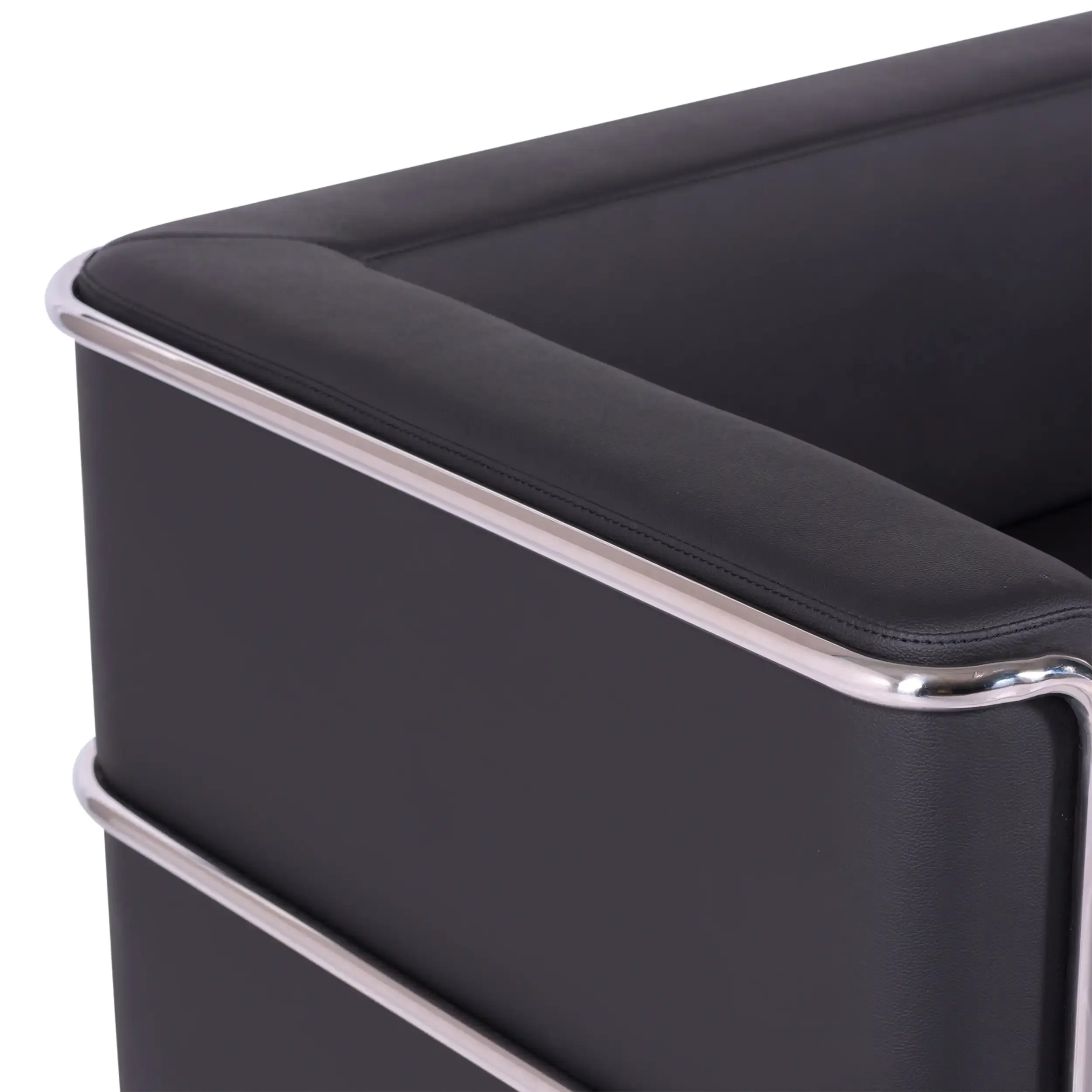 3-Sitzer Sofa Torino aus Ökoleder und verchromtem Stahl - Mobelarium