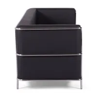 Sofa 3-osobowa Torino z ekoskóry i chromowanej stali - Mobelarium