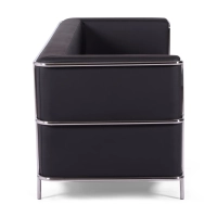 Sofá Torino de 3 lugares em couro ecológico e aço cromado - Mueble Design