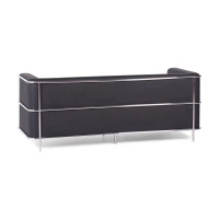 Sofá Torino de 3 lugares em couro ecológico e aço cromado - Mueble Design