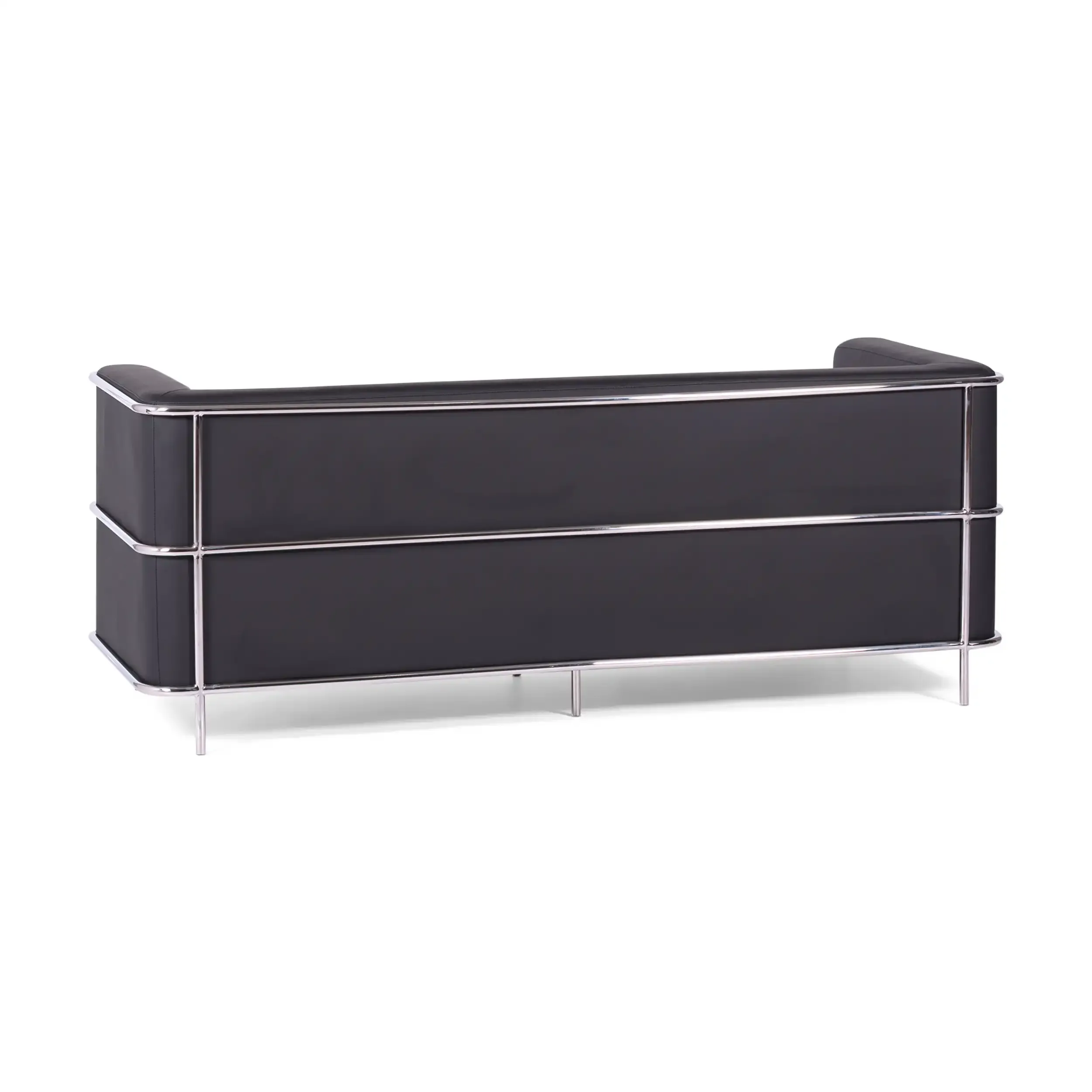 3-Sitzer Sofa Torino aus Ökoleder und verchromtem Stahl - Mobelarium