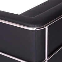 Sofá Torino de 3 lugares em couro ecológico e aço cromado - Mueble Design