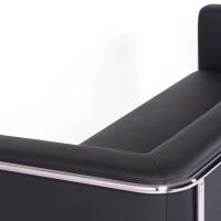 Canapé 3 places Torino en éco-cuir et acier chromé - Meubles Concept