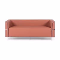 3-Sitzer Sofa Torino aus Ökoleder und verchromtem Stahl - Mobelarium