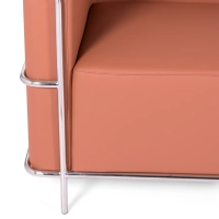 Sofá Torino de 3 lugares em couro ecológico e aço cromado - Mueble Design