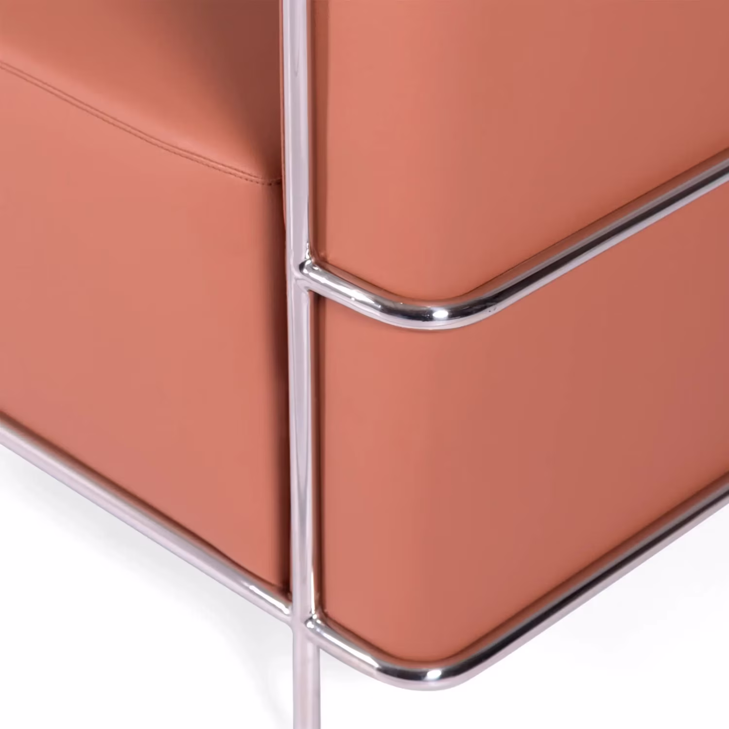 3-Sitzer Sofa Torino aus Ökoleder und verchromtem Stahl - Mobelarium