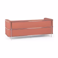 3-Sitzer Sofa Torino aus Ökoleder und verchromtem Stahl - Mobelarium