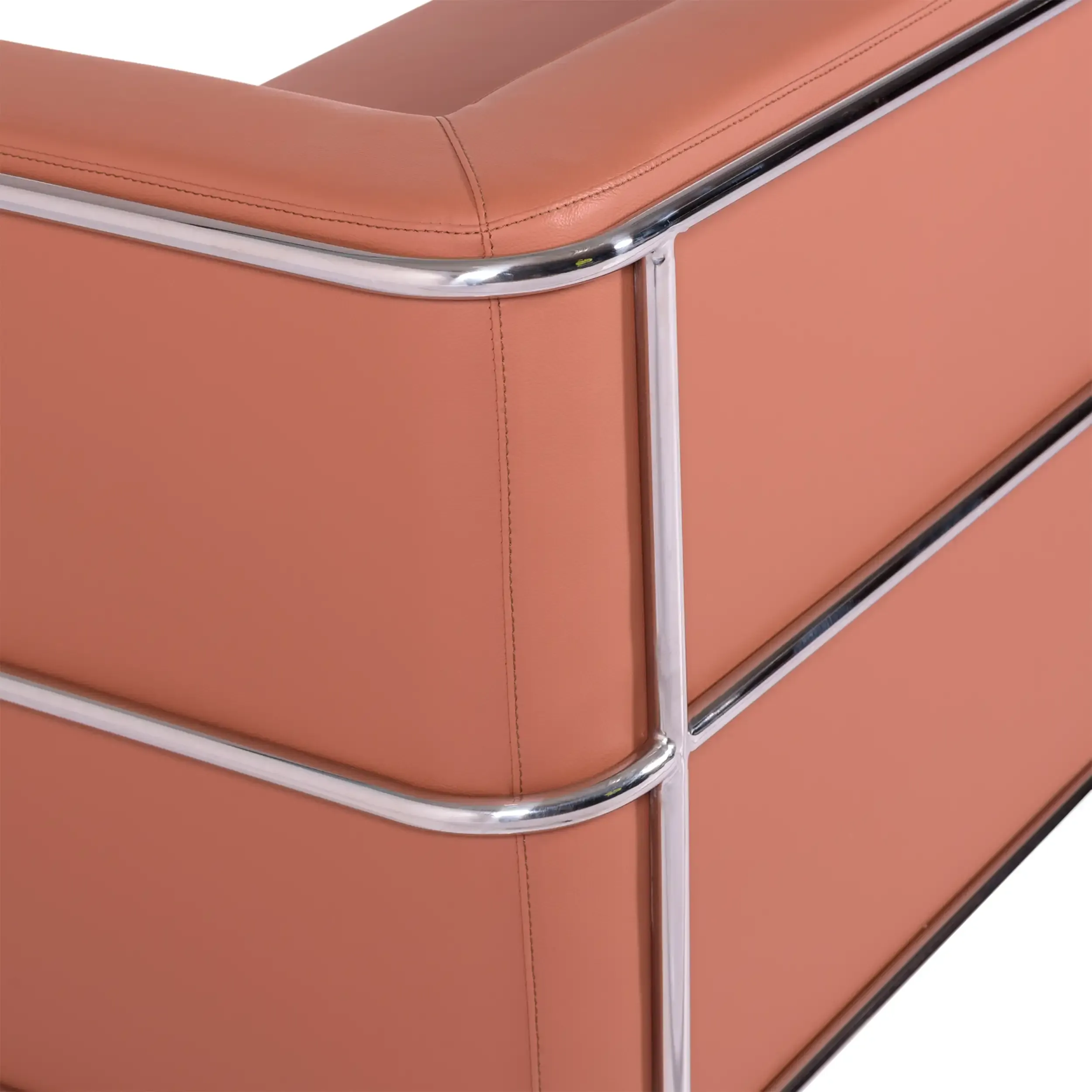 Torino 3-istuttava sohva ekotekonahkaa ja kromattua terästä - Mobelarium - Mobelarium