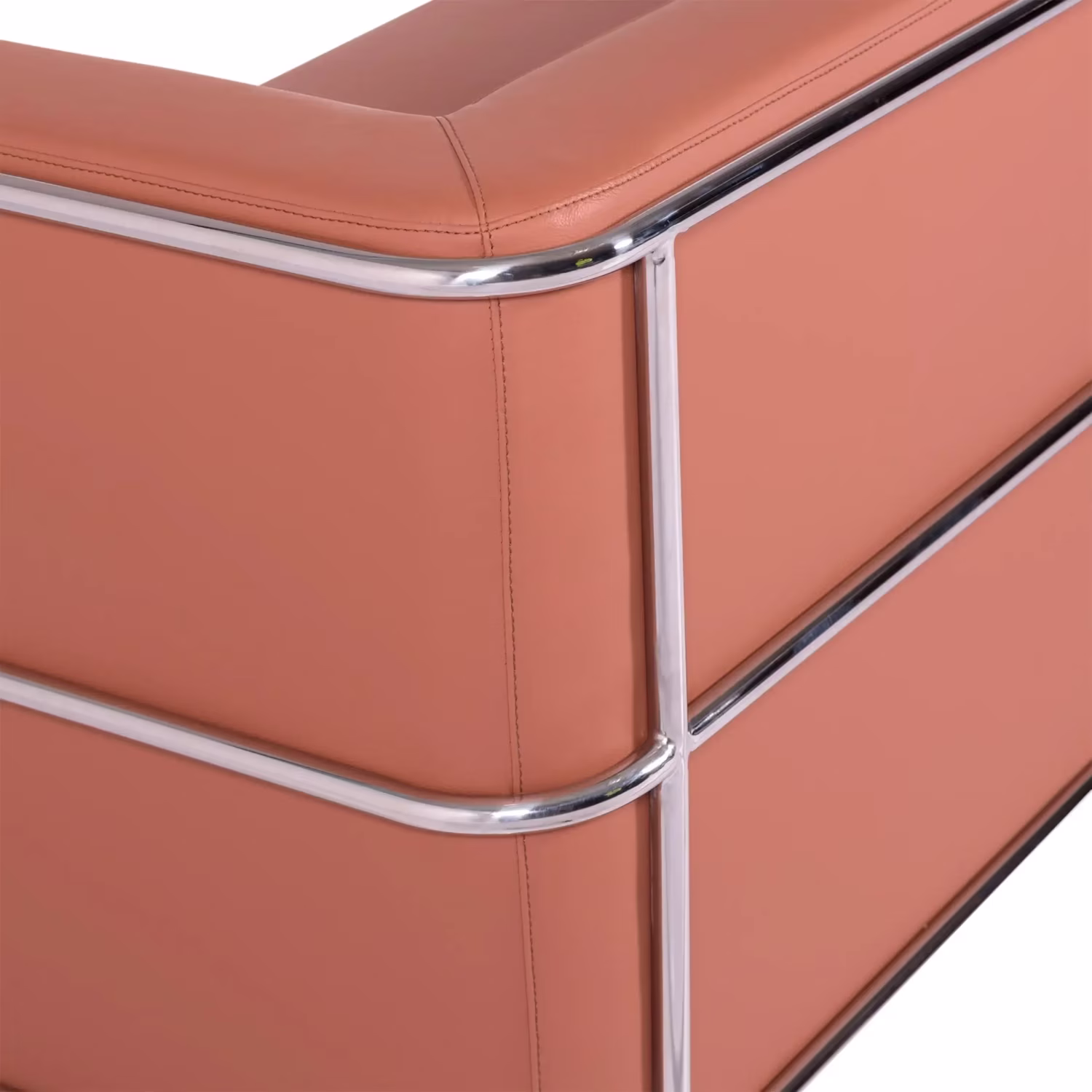 3-Sitzer Sofa Torino aus Ökoleder und verchromtem Stahl - Mobelarium