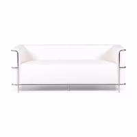 3-Sitzer Sofa Torino aus Ökoleder und verchromtem Stahl - Mobelarium