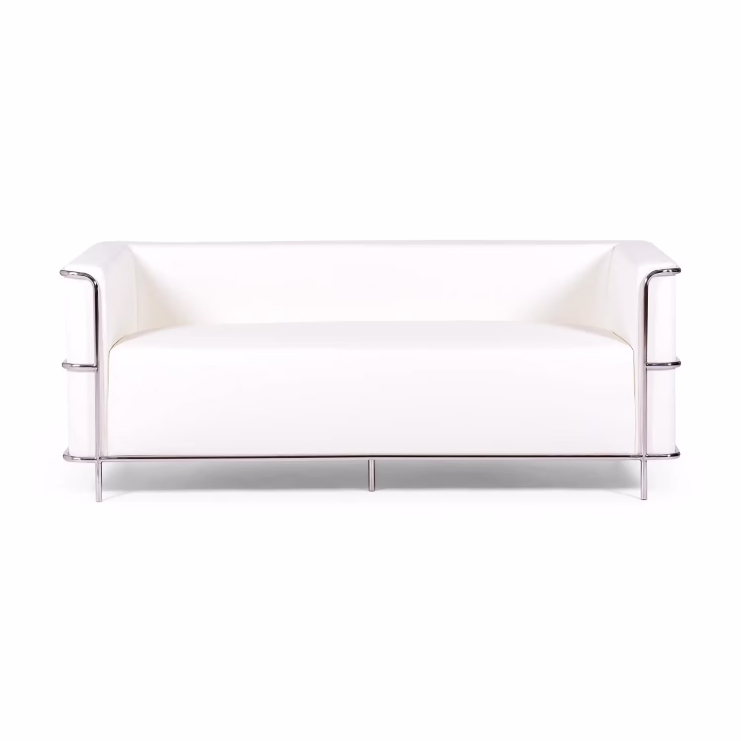 3-Sitzer Sofa Torino aus Ökoleder und verchromtem Stahl - Mobelarium