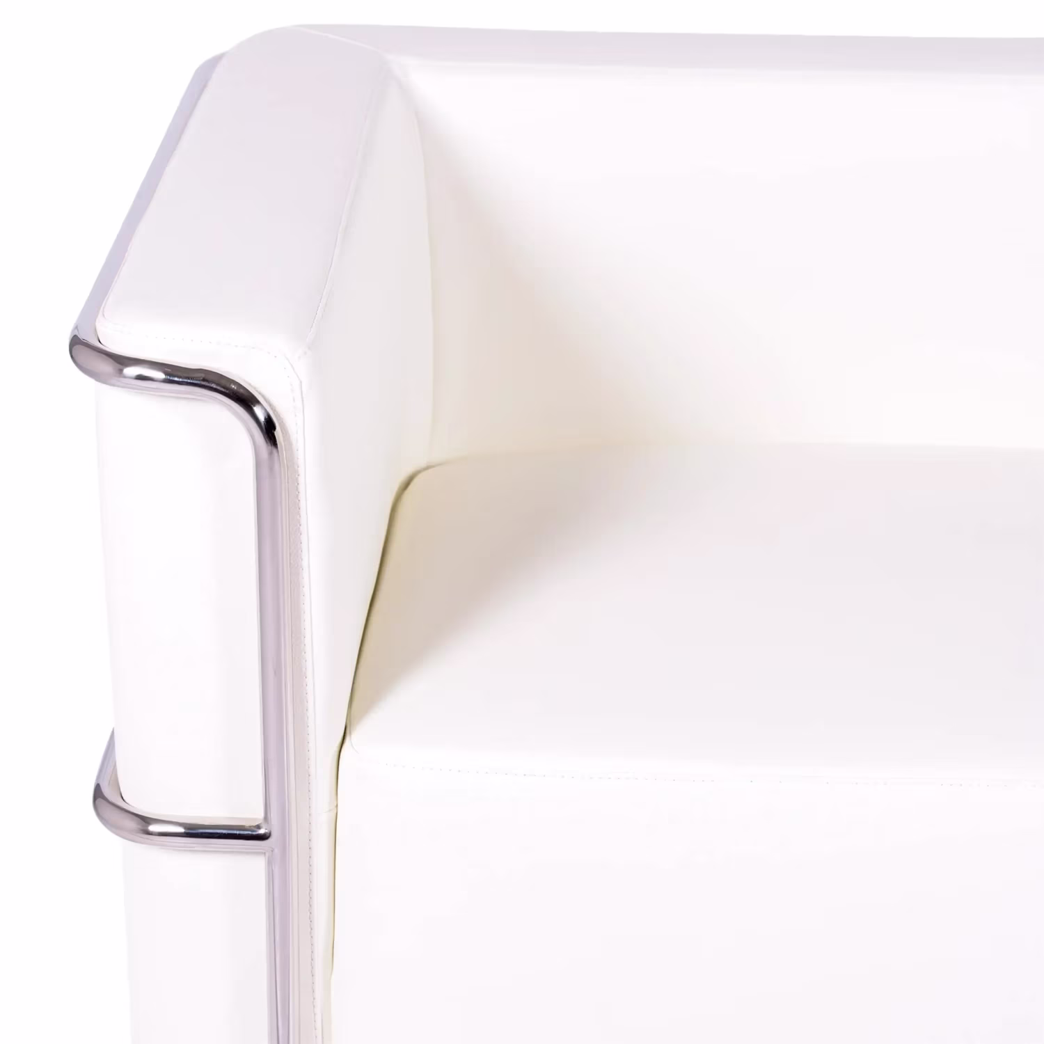 3-Sitzer Sofa Torino aus Ökoleder und verchromtem Stahl - Mobelarium