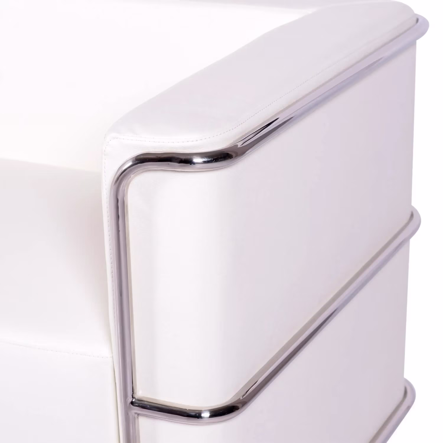 3-Sitzer Sofa Torino aus Ökoleder und verchromtem Stahl - Mobelarium