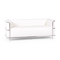 Sofá Torino de 3 lugares em couro ecológico e aço cromado - Mueble Design