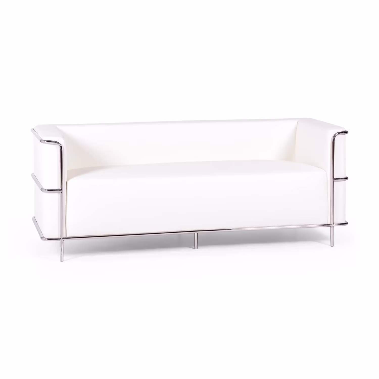3-Sitzer Sofa Torino aus Ökoleder und verchromtem Stahl - Mobelarium