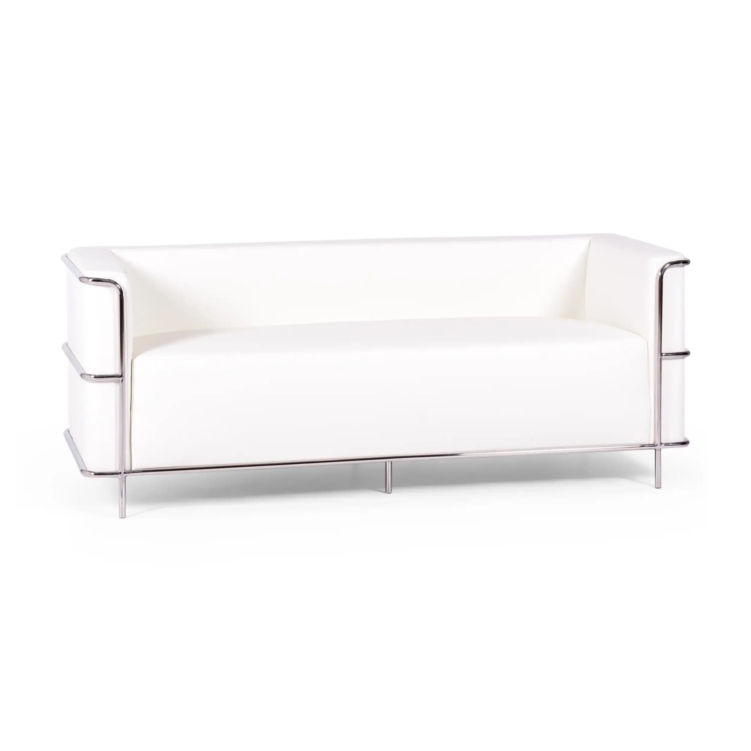 Torino 3 seater sofa in eco-leather and chromed steel - Mueble Design