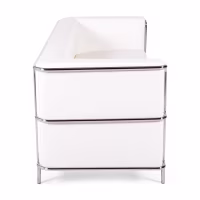 3-Sitzer Sofa Torino aus Ökoleder und verchromtem Stahl - Mobelarium