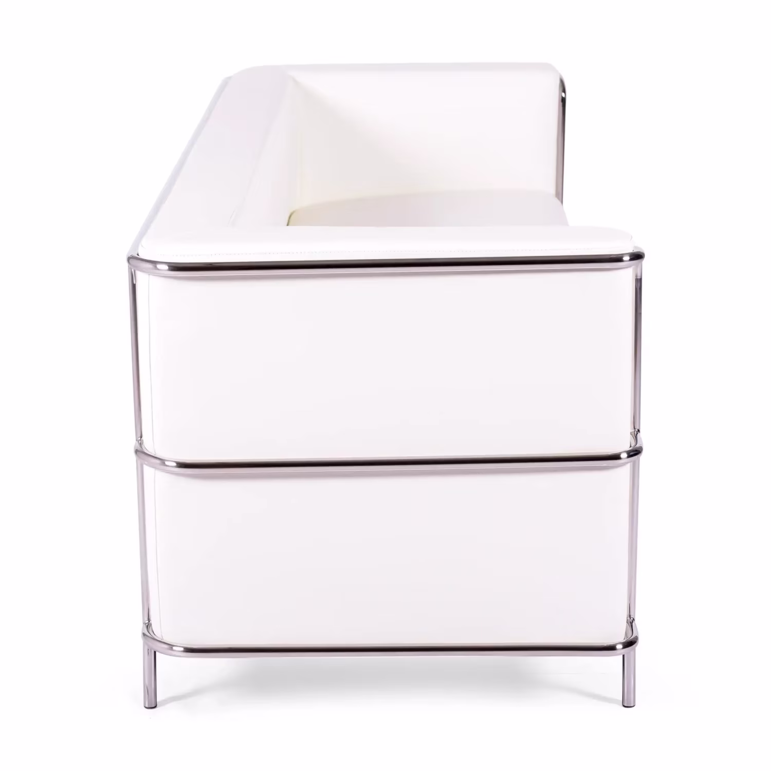 3-Sitzer Sofa Torino aus Ökoleder und verchromtem Stahl - Mobelarium