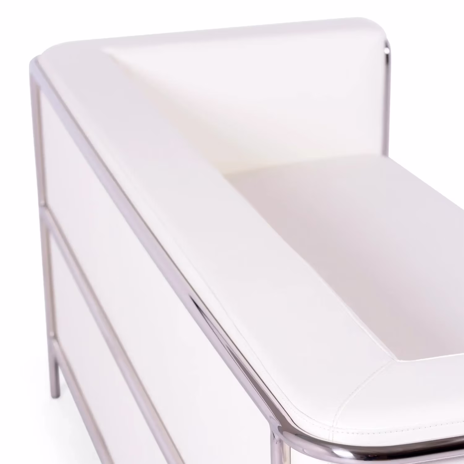3-Sitzer Sofa Torino aus Ökoleder und verchromtem Stahl - Mobelarium