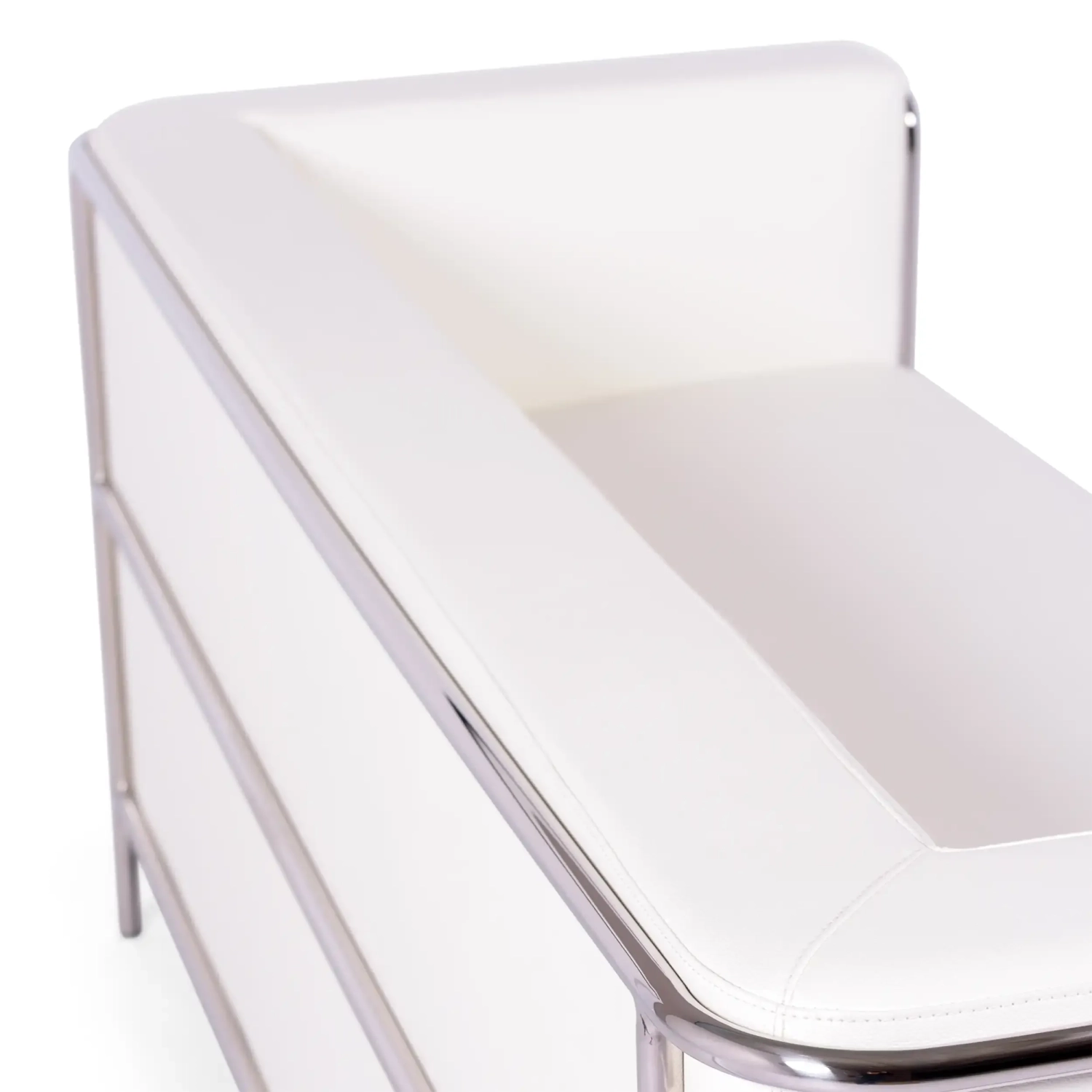 Torino 3 seater sofa in eco-leather and chromed steel - Mueble Design