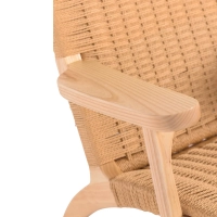 Cadeirão Catani CH25 | Design escandinavo em freixo e corda natural