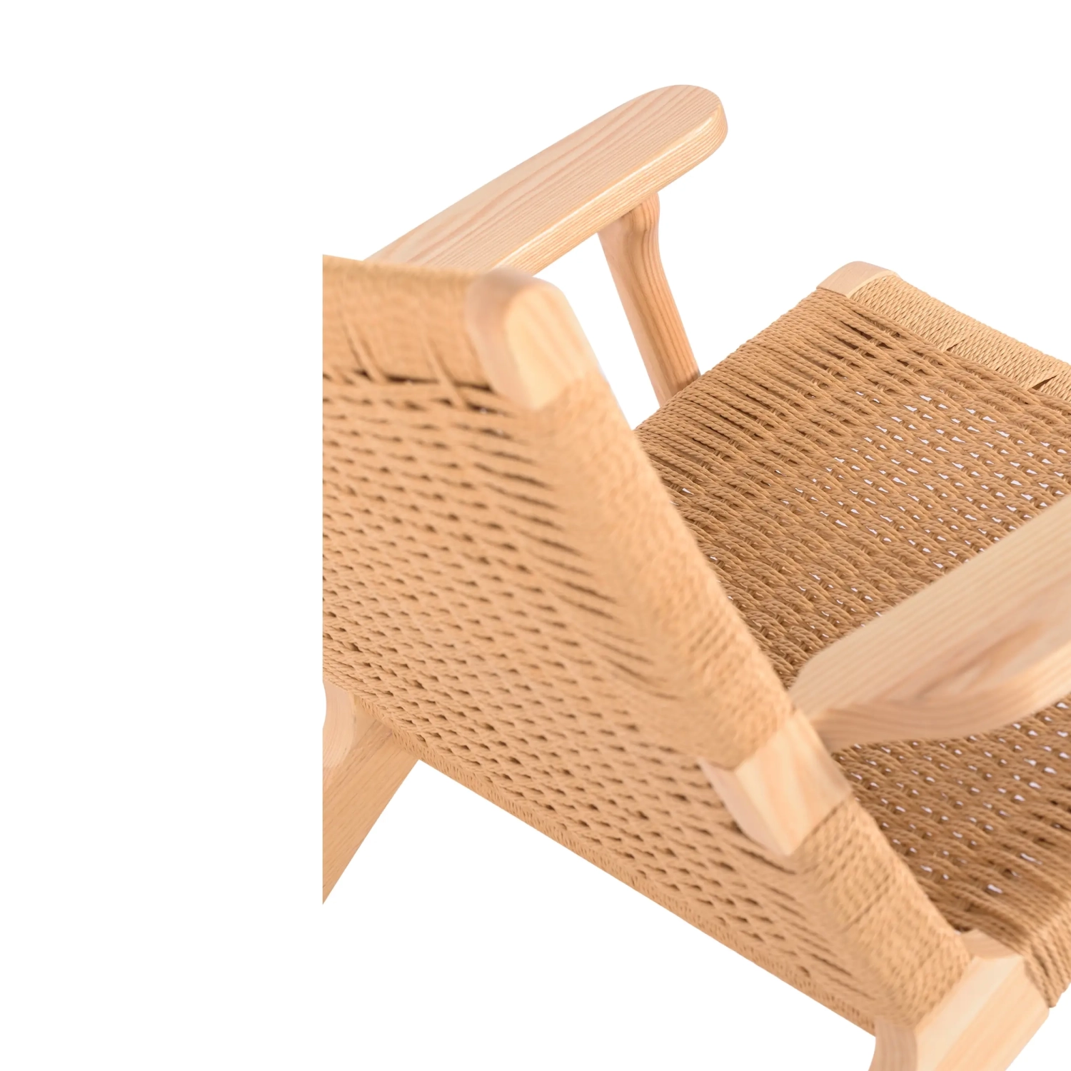 Poltrona Catani CH25 | Design scandinavo in frassino e corda naturale