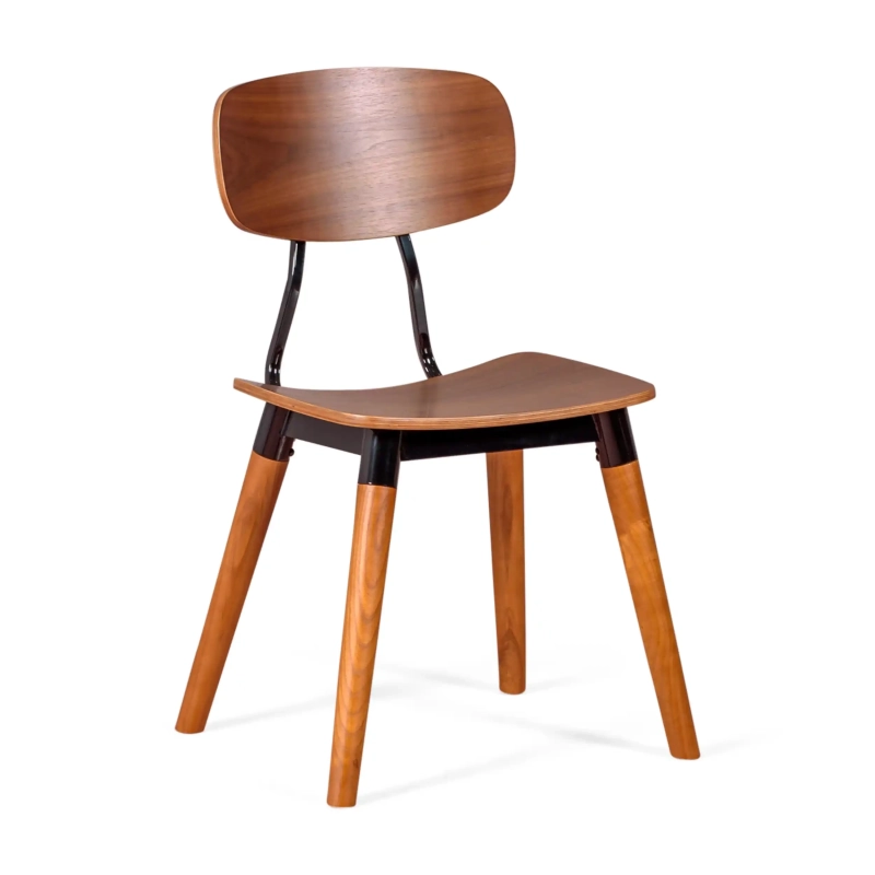 Chaise Copine en bois de noyer | Industriel rétro design - Meubles Concept