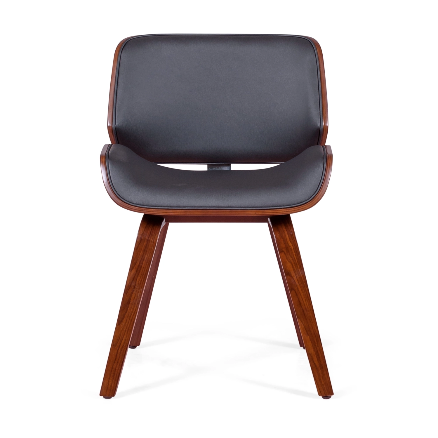Silla Nordic en nogal y polipiel negra | Diseño escandinavo elegante