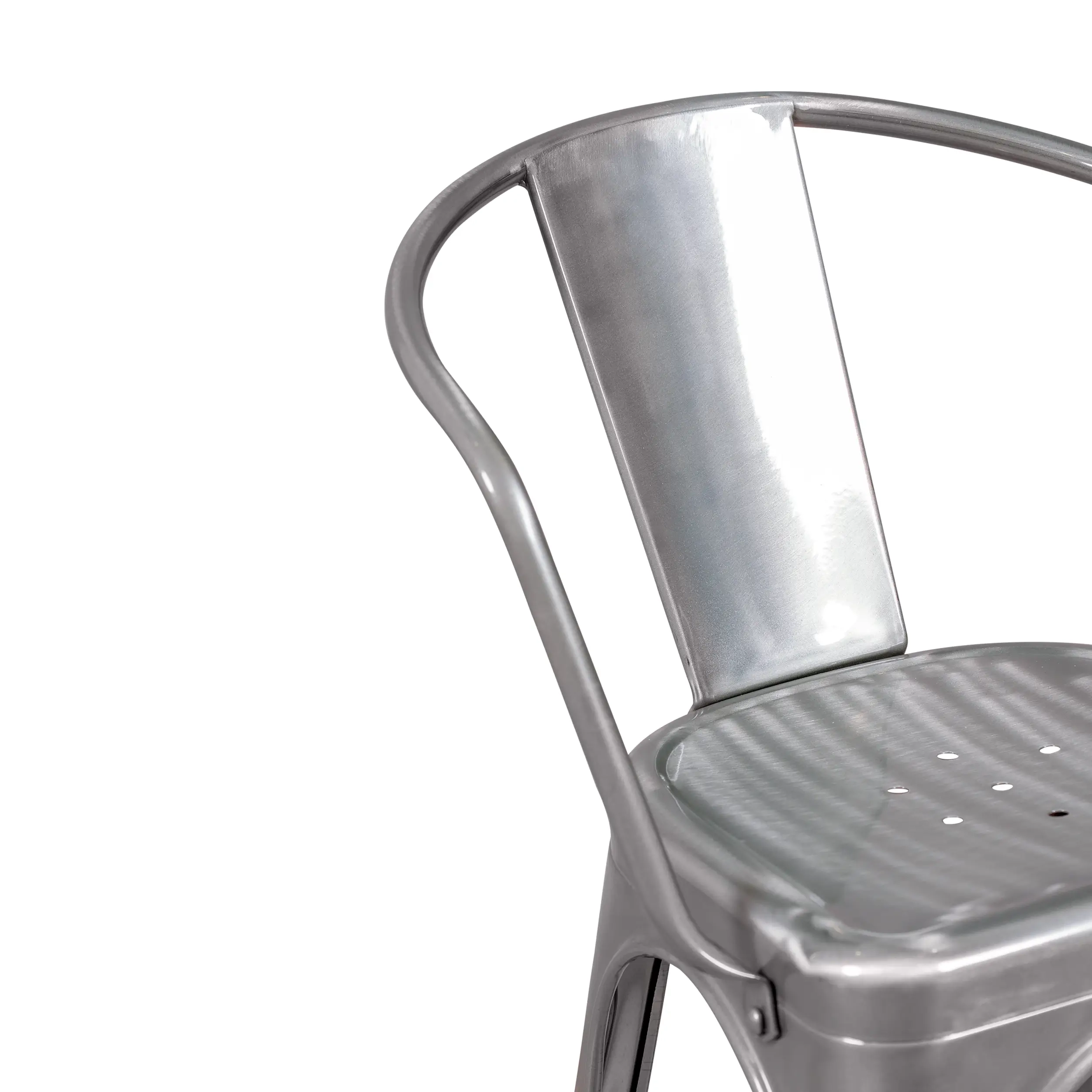 Metallinen tuoli Bistro käsinojilla - pinottava ja tukeva Mobelarium