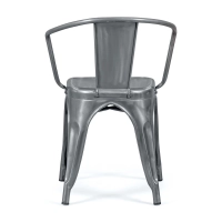 Silla metálica Bistro con reposabrazos | Apilable y resistente - Mueble design