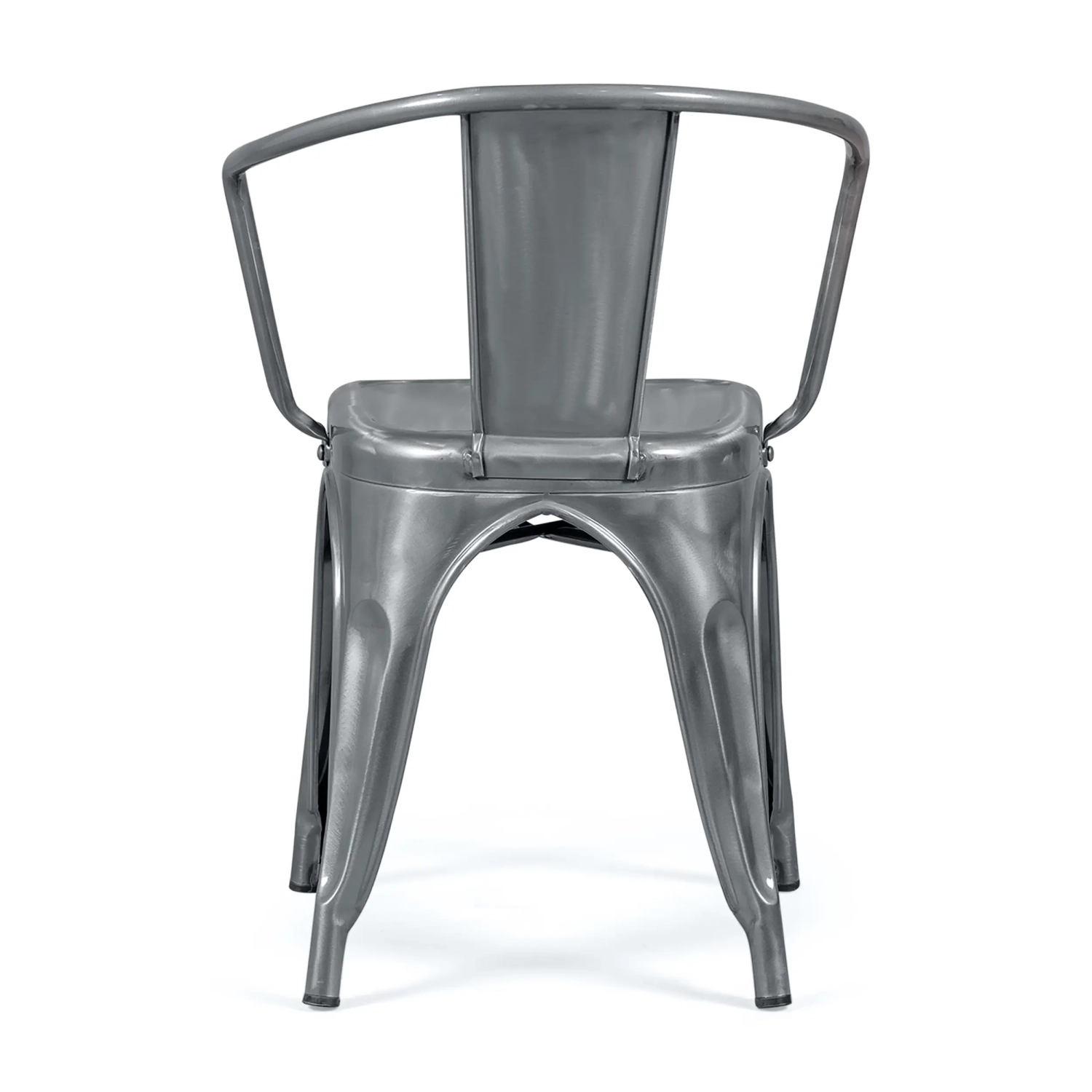 Silla metálica Bistro con reposabrazos | Apilable y resistente - Mueble design