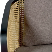 Leeds Natuur Rotan Leunstoel met Katoenen Kussen : Vintage Stijl Scandinavisch