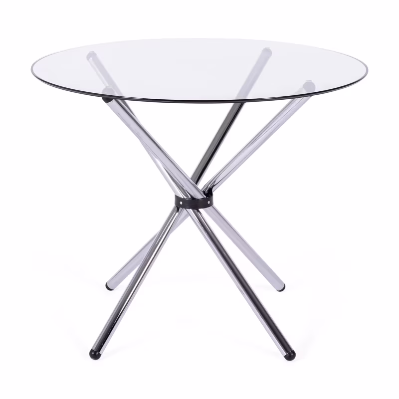 Round Glass Table 80 cm | Modern Design for Kitchen and Dining Room